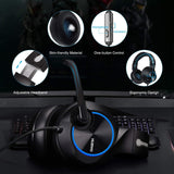 Gaming Headset for Xbox One, PS4, PC, Controller, ARKARTECH Noise Cancelling Over Ear Headphones with Mic, Bass Surround Soft Memory Earmuffs
