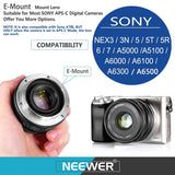 Neewer 35mm F/1.7 Large Aperture Manual Prime Fixed Lens APS-C for Sony E-Mount Digital Mirrorless Cameras A7III,A9,NEX 3,3N,5,NEX 5T,NEX 5R