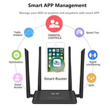 WiFi Router, MECO N300 Wireless Router with 4x5dBi High Gain External Antennas 2.4GHz Band Singnal Extender