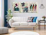 Ocean Animal Theme Bathroom Wall Decor Canvas Prints Sea Life Teal Mr Crab Hat Salute-Dreamy Whale