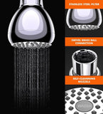 WASSA High Pressure Shower Head - 3 Inch Anti-leak Fixed Chrome Showerhead - Adjustable Metal Swivel Ball Joint