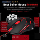 Redragon S101-BA PC Gaming Keyboard and Mouse Combo, Mousepad, Headset with Mic, Wired LED RGB Backlit Mouse w/ 3200 DPI for Windows Computer Gamers