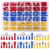 Glarks 540pcs 22-16/16-14/12-10 Gauge Mixed Quick Disconnect Electrical Insulated Butt Bullet Spade Fork Ring Solderless Crimp Terminals Connectors
