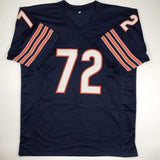 Autographed/Signed William Perry The Refrigerator Chicago Blue Football Jersey