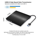 [Updated Version] External CD Drive, ACETEND USB 3.0 Portable CD DVD +/-RW Drive Slim DVD/CD ROM Rewriter Burner Writer, High Speed Transfer (Gray)