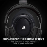 CORSAIR HS50 - Stereo Gaming Headset - Discord Certified Headphones - Works with PC, Mac, Xbox One, PS4, Nintendo Switch, iOS and Android – Carbon