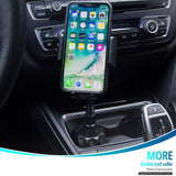 TOPGO [Upgraded] Cup Holder Phone Mount Universal Adjustable Gooseneck Cup Holder Cradle Car Mount