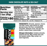 KIND Bars, Dark Chocolate Nuts & Sea Salt, Gluten Free, Low Sugar, 1.4oz, 12 Count