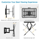 PERLESMITH Full Motion TV Wall Mount Bracket Dual Articulating Arms Bear up to 132lbs