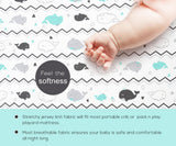 Pack n Play Stretchy Fitted Pack n Play Playard Sheet Set-Brolex 2 Pack Portable Mini Crib Sheets,Convertible Playard Mattress ，Elephant & Whale