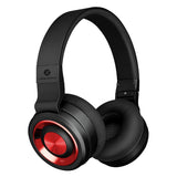 LINPAWORLD M1 Wireless Headphones with Graphene Driver Hi-Fi Stereo and Long Battery,Over Ear Noise Cancelling Bluetooth Headset (Black Red)