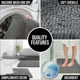 Gorilla Grip Original Shag Chenille Bath Rug Toilet Lid Cover, 19.5 Inchx18.5 Inch Large Size, Machine Washable, Ultra Soft Plush Fabric Covers