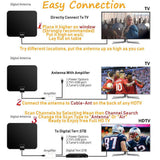 Amplified HD Digital TV Antenna,Skywire TV Antenna 80 Miles Range, Support 4K 1080P, All Older TV's