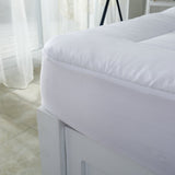 oaskys Twin Mattress Pad Cover Cotton Top with Stretches to 18” Deep Pocket Fits Up to 8”-21” Cooling White Bed Topper (Down Alternative, Twin Size)