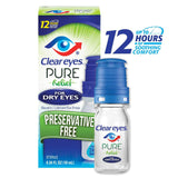 Clear Eyes | Pure Relief | Preservative Free Eye Drops | Dry Eyes | 0.34 FL OZ