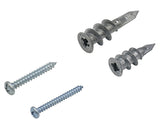 Self Drilling Drywall / Hollow-Wall Anchor Kit with Screws, 100 Pieces All Together, Kit Includes 2 Different Sizes, Large and Small Anchors (Zinc)
