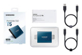 Samsung T5 Portable SSD - 500GB - USB 3.1 External SSD (MU-PA500B/AM), Blue