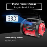 Tire Inflator Air Compressor, 12V DC / 110V AC Dual Power Tire Pump with Inflation and Deflation Modes, Dual Powerful Motors, Digital Pressure Gauge