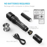 Anker Rechargeable Bolder LC90 LED Flashlight, Pocket-Sized Torch with Super Bright 900 Lumens CREE LED, IP65 Water-Resistant, Zoomable