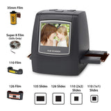DIGITNOW Film Scanner with 22MP Converts 126KPK/135/110/Super 8 Films, Slides, Negatives All in One into Digital Photos,2.4" LCD Screen