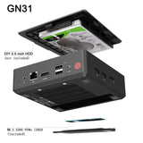 Desktop Mini PC Quad-Core Intel Celeron J3160 Processor (up to 2.24GHz),4G DDR3/NVMe 128GB SSD Pre-Installed with Windows 10 Pro 4K HDMI&VGA