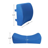 LoveHome Memory Foam Lumbar Support Back Cushion with 3D Mesh Cover Balanced Firmness Designed for Lower Back Pain Relief- Ideal Back Pillow (Azure)