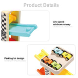 TOP BRIGHT Toddler Toys For 1 2 Year Old Boy And Girl Gifts Wooden Race Track Car Ramp Racer With 4 Mini Cars