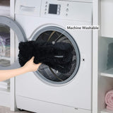 Lifewit Bathroom Rug Bath Mat Non-Slip Rubber Microfiber Soft Water Absorbent Thick Shaggy Floor Mats, Machine Washable, Black，24"x16"