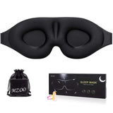 Sleep Eye Mask for Men Women, 3D Contoured Cup Sleeping Mask & Blindfold with Ear Plug Travel Pouch-black