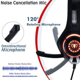 Beexcellent Gaming Headset for PS4 Xbox One PC, Surround Sound PS4 Headset with Anti-Noise Mic,Ergonomic Memory Foam Earmuff, Adjustable Headband,Red