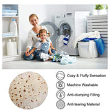 CASOFU Burritos Blanket, Burritos Tortilla Blanket, Food Flour Tortilla Throw Blankets, Soft and Comfortable Giant Round Taco (Burrito-a, 47 inches)