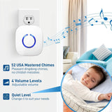 SadoTech Model C Wireless Doorbell, Easy Install, Over 1000-feet Range, 52 USA Chimes, Adjustable Volume and LED Flash, White