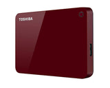 Toshiba Canvio Advance 1TB Portable External Hard Drive USB 3.0, Red (HDTC910XR3AA)