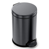 simplehuman 4.5 Liter / 1.2 Gallon Compact Stainless Steel Round Bathroom Trash Can, Black Stainless Steel