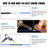 Kuject 530Pcs Self-Solder Wire Connectors and Heat Shrink Tubing Kit, Waterproof Heat Shrink Butt Connector & Shrink Wrap Tube