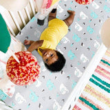 Pack n Play Stretchy Fitted Pack n Play Playard Sheet Set-Brolex 2 Pack Portable Mini Crib Sheets,Convertible Playard Mattress ，Elephant & Whale