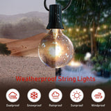 Globe String Lights with 27 Clear G40 Bulbs, Connectable Outdoor /Indoor Lights