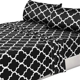 Utopia Bedding Printed Bed Sheet Set - 3 Piece Microfiber Bedsheet Set (Twin, Black)
