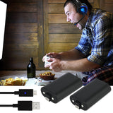 Xbox One Battery Pack 2PCS x 1200 mAh Xbox One Rechargeable Battery and 5FT Micro USB Charging Cable with LED Indicator Light Kit