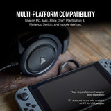 Corsair HS60 – 7.1 Virtual Surround Sound PC Gaming Headset w/USB DAC - Discord Certified Headphones – Compatible with Xbox One, PS4 – Carbon