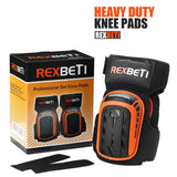 Knee Pads for Work, Construction Gel Knee Pads Tools by REXBETI, Heavy Duty Comfortable Anti-slip Foam Knee Pads, 1 Pair (Orange)