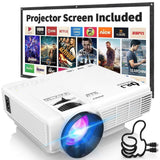 DR. J Professional HI-04 1080P Supported 4Inch Mini Projector - 40,000 Hours LED Full HD Video Projector