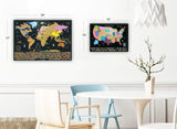 Scratch Off Map of The World + Premium Scratch Off USA Map, Accessories and Gift Packaging