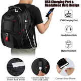 Travel Backpacks for Men, Extra Large College School Laptop Bookbags with USB Charging Port,TSA Friendly Water Resistant Business Computer Bag