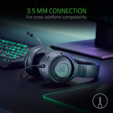 Razer Kraken X Ultralight Gaming Headset: 7.1 Surround Sound Capable - Lightweight Frame - Bendable Cardioid Microphone - For PC, Xbox, PS4- Black