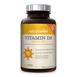 NatureWise Vitamin D3 5,000 IU for Healthy Muscle Function, Bone Health, & Immune Support | Non-GMO in Cold-Pressed Organic Olive Oil