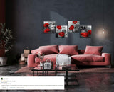 Red Wall Art Elegant Poppy Red Flower Wall Art Plant Abstract Art Poppy Canvas Wall Art