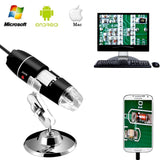 Jiusion 40 to 1000x Magnification Endoscope, 8 LED USB 2.0 Digital Microscope, Mini Camera with OTG Adapter and Metal Stand