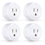 Plug, Smart Plug ESICOO, works with Alexa, Google Home Ifttt, Wi-Fi Mini Smart Outlet, Socket 1 Pack, No Hub Required (White 4 Pack)