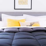 Linenspa Reversible Down Alternative Quilted Comforter, Twin XL, Black/Graphite